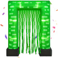 Green pixel-block square inflatable arch with a green streamer curtain
