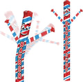 Red, white and blue barber-pole tube man inflatables with Barber Shop lettering